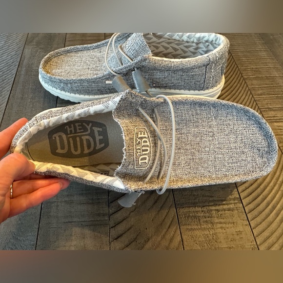 Hey Dude Iron Linen Wally Light Gray Slip-On Loafers Men's Size 9 - Picture 12 of 16